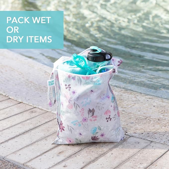 Bumkins Waterproof Wet Bag for Baby, Swim Suit, Cloth Diapers, Pump Parts - Image 3