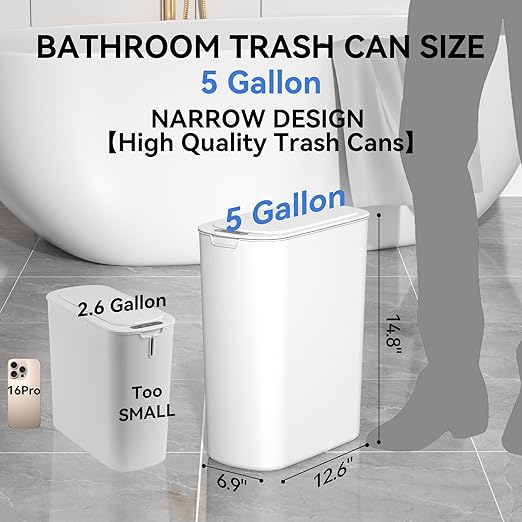Automatic Motion Sensor Bathroom Trash Can - Image 2