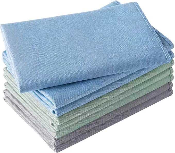 Microfiber Glass Cleaning Cloth 8 Pack, 16 Inch X 12 Inch, Lint Free Quickly by Vnoss