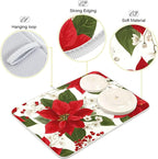 Red Poinsettias with Holly Dish Drying Mat - Image 4