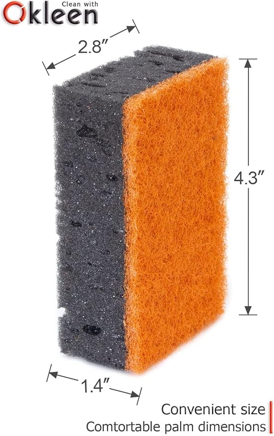 Black & Orange Multi Use Scrub Sponges. Made in Europe. 9 Pack, 4.3x2.8x1.4 - Image 4