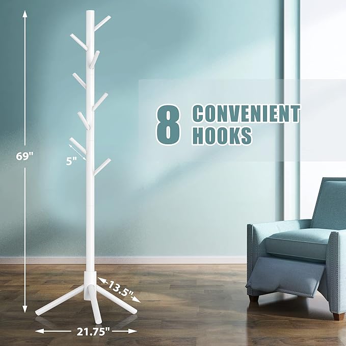 Haddockway Wooden Coat Rack Stand - Image 2