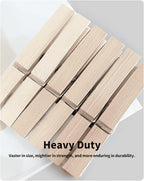 Large Clothes Pins Wooden Clothespins, 4 Inch 48 Pack Heavy Duty Outdoor Pegs - Image 7