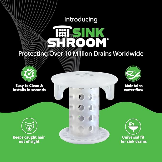 SinkShroom SSCLE988 The Revolutionary Sink Drain Protector Hair - Image 2