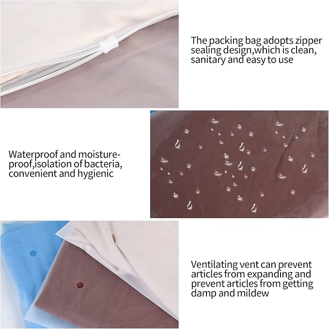 30 Pcs Clothes Packaging Bags Plastic Packing Bags Reusable Zip Clothing Bag - Image 3