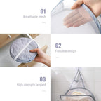 Pop-up Hanging Laundry Hamper Small Mesh Laundry Basket 2 Pack Foldable Hamper - Image 6