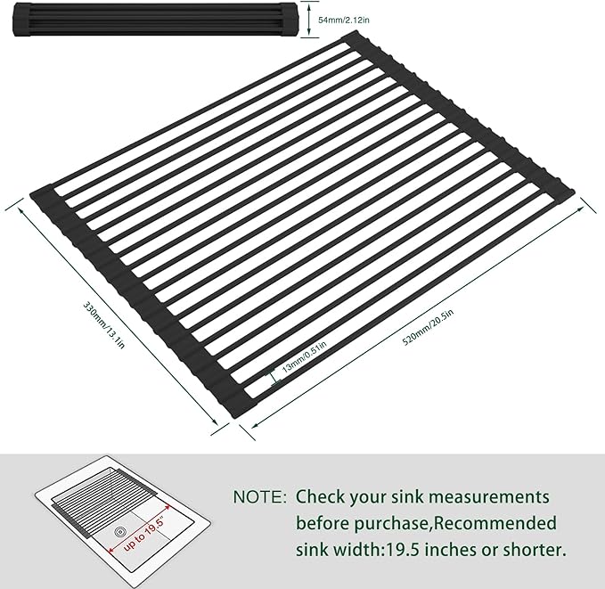 Roll Up Dish Drying Rack Over The Sink Kitchen Roll Up Sink Drying Rack - Image 2