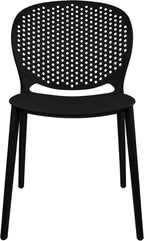 2xhome Patio Dining Chair | Modern Stackable Outdoor Pool Side Chair | Weather Resistant Plastic for Yard, Porch, Balcony, Kitchen, Black, Single, Set of 1 by 2xhome