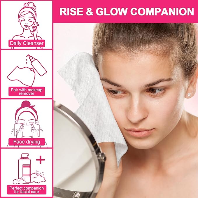 FACEMADE 60 Count Disposable Face Towels, 100% USDA Biobased Face Towelettes - Image 5