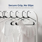 SereneLife 150-Piece Plastic Hangers Black – Heavy Duty Non-Slip Clothes Hanger - Image 3