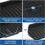 Kitchen Sink Splash Guard Gen2-30" x 6'' Silicone Sink Mat Splash Guard fit - Image 3