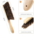 Patelai 2 Pieces Wooden Bench Brushes Fireplace Brush Natural Fiber Bench Soft - Image 2