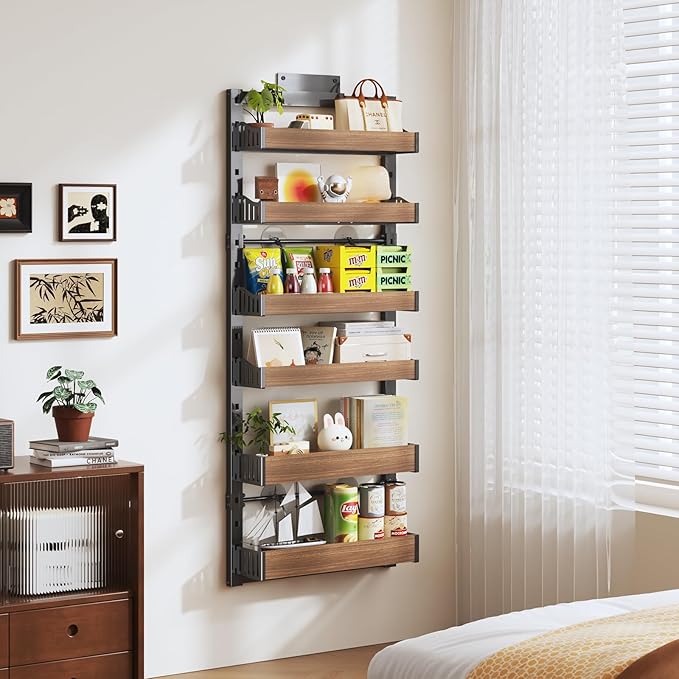 6-Tier Over The Door Pantry Organizer, Heavy-Duty Metal Wall Mount or Hanging - Image 5