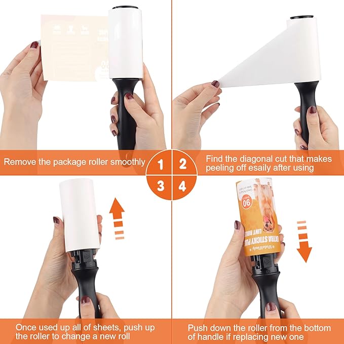 Lint Rollers for Pet Hair, Remover for Couch, Clothes Furniture and Carpet. Dog - Image 4