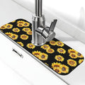 Faucet Draining Mat For Kitchen Sink, Sunflower Flower Black Diatom Mud by indokyeyqaz