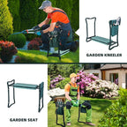 2-in-1 Garden Kneeler & Seat, Folding Seat w/EVA Foam Kneeling Pad & Removable Tools Pouch, Sturdy Steel Frame, No Assembly, Portable Heavy Duty Garden Stool for Women & Men - Image 4