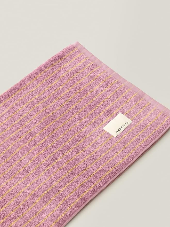 WENSHUO Bubble Purple Tulips-Striped Pure Cotton Bath Towel, 100% Combed Cotton by WENSHUO