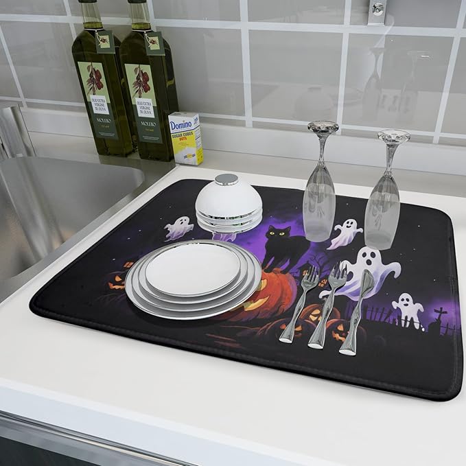 Halloween Ghost Pumpkin Dish Drying Mat - Image 6