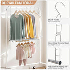 STORAGE MANIAC Hanging Closet Rod, Adjustable Width and Height Closet Hanging - Image 3