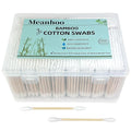 Bamboo Cotton Swabs 1000 Counts in Storage Box, Organic Cotton Buds by MeanHoo