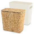Wicker Trash Can with Lid and Liner, Handwoven Wicker Waste Basket, Water by Unknown