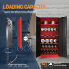 Yizosh Metal Storage Cabinet with Lock Doors and 5 Adjustable Shelves,- 72" Garage Storage Cabinet for Home,Office,Garage,School - Image 5