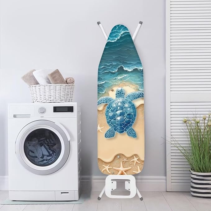Turtle Iron Board Cover Non Stick Scorch Ironing Board Covers, Art Beach Print - Image 3