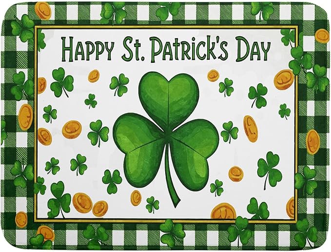 Happy St. Patrick's Day Green Dish Drying Mat 18 x 24 Inch by APORTT