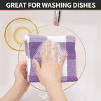 Homaxy 100% Cotton Waffle Weave Check Plaid Dish Cloths, 12 x 12 Inches - Image 7