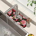 Blooming Peony Kitchen Sink Splash Guard Faucet Mat Pink Peony Flowers Super by Unknown