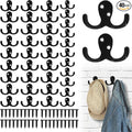 40Pcs Double Hooks For Hanging Heavy Duty Coat Hooks Bulk Double Prong Utility by TKSDWBLTY
