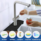 Meiliweser Silicone Faucet Mat for Kitchen Sink – Gen 3 10° Slope Splash Guard - Image 3