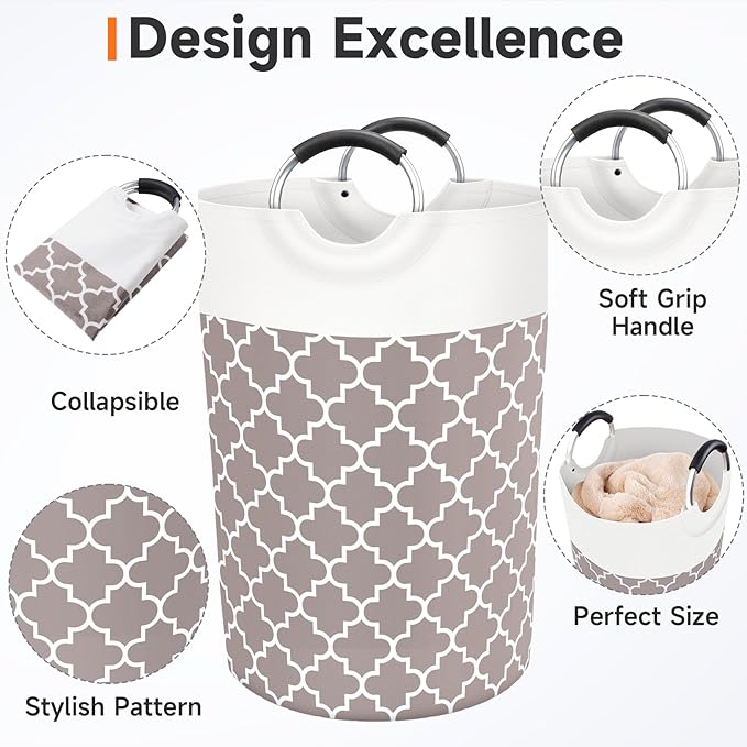 Large Laundry Basket Laundry Hamper Bag Washing Bin Clothes Bag Collapsible Tall - Image 3