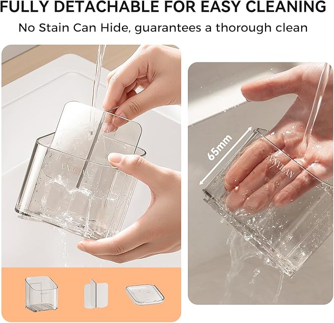 Toothbrush Holders for Bathrooms, 3 Slots Detachable Toothbrush Holder Wall - Image 3