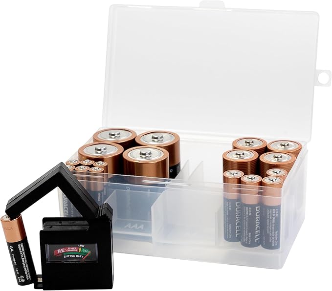 Dial Industries Battery Storage Organizer Case, 12 AAA, 12 AA, 6 C, 4 D by DialIndustries