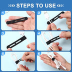 42 Pcs Silicone Cable Ties Reusable Cord Straps Multipurpose Elastic Cable - Image 4