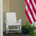 GREENVINES Outdoor Rocking Chairs | Set of 2 | Porch Rocker | HDPE Plastic | White | Oversized Rockers | High Back | Big & Tall | Ladder Back | for Patio Outside Backyard Balcony Garden - Image 4