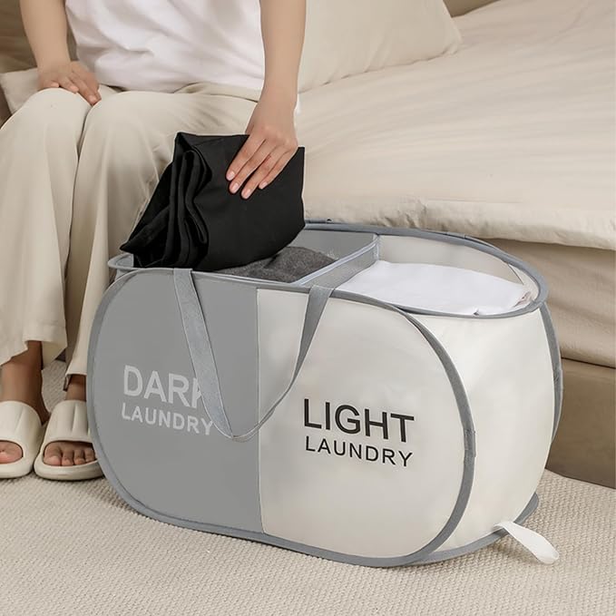 TECHMILLY Collapsible Laundry Basket Durable Pop Up Hamper - Image 2