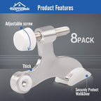 HOMOTEK 8 Pack Hinge Pin Satin Nickel Door Stopper, Adjustable Deluxe Heavy - Image 2
