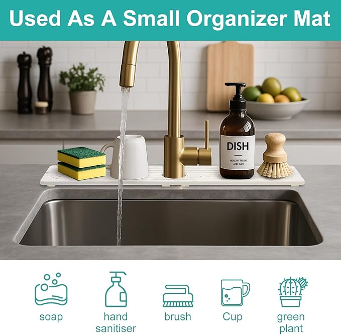 Drying Stone Faucet Mat for Kitchen Sink Trays Diatomite Quick Dry Around - Image 8