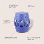 JONATHAN Y TBL1022D Lucky Coins 16" Chinese Ceramic Drum Indoor/Outdoor Garden Stool Bohemian, Coastal, Cottage, French Country, Traditional, for Living Room, Garden Room, Patio, Matte Blue - Image 4