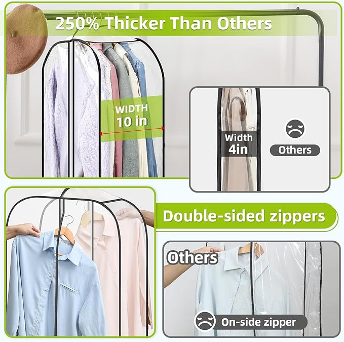 LANDNEOO 2 Pack Clear Garment Bags - Image 3