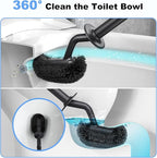 HAMITOR Toilet Bowl Brush Holder Set: Curved Design - Image 3