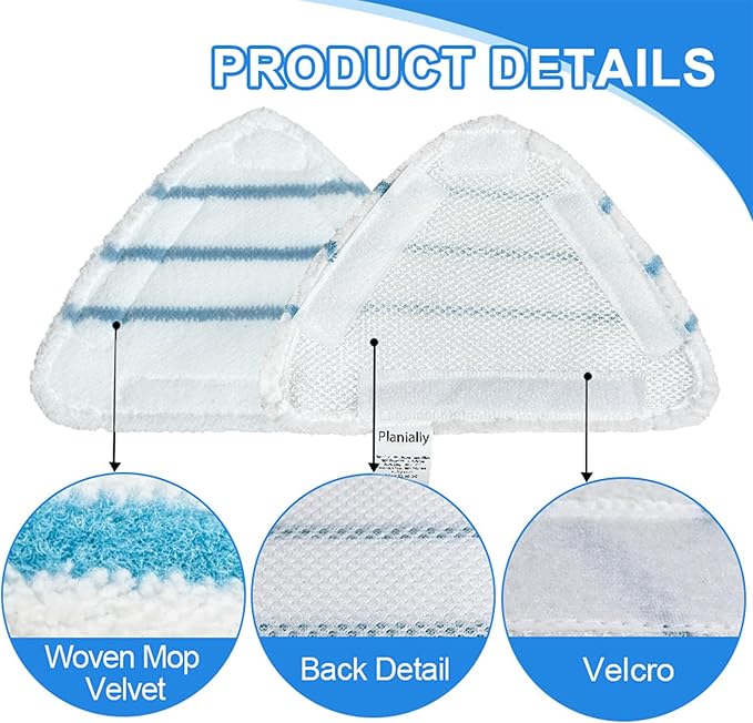 Reusable Steam Mop Pads Set, 4 Pack Steam Mop Pads & 4 Universal Microfiber - Image 2
