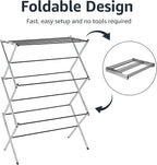 Amazon Basics Foldable Portable Metal Clothes Drying Rack - Image 4