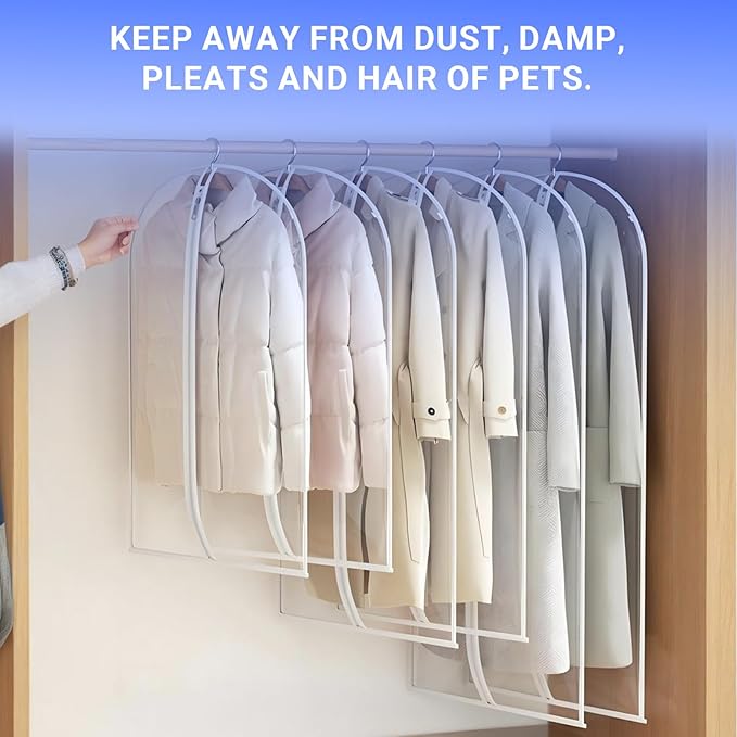 Garment Bags for Hanging Clothes 24'' x 55'' Coat Covers for Closet Foldable - Image 6