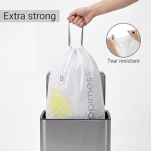 happimess 5.3 Gallon Drawstring Trash Bags, Lemon Scent, Heavy Duty MDPE Liners - Image 6