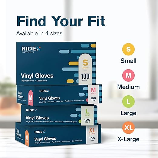 Ridex Disposable Gloves, Latex-Free Clear Vinyl, 1000-Count, All-Purpose - Image 6