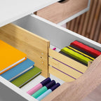 4 Pcs Deep Bamboo Drawer Dividers, Deep Kitchen Dresser Drawer Organizer - Image 6