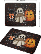 Giwawa 18"x24" Halloween Dish Drying Mat Spooky Pumpkin Ghost Black Cat Bats - Image 2